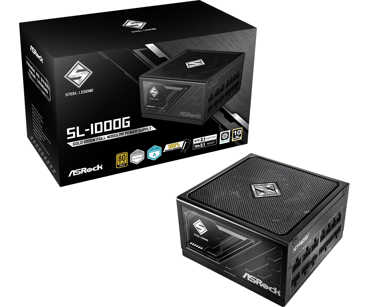 Fuente Asrock 1000W Gold Steel Leg Full Modular