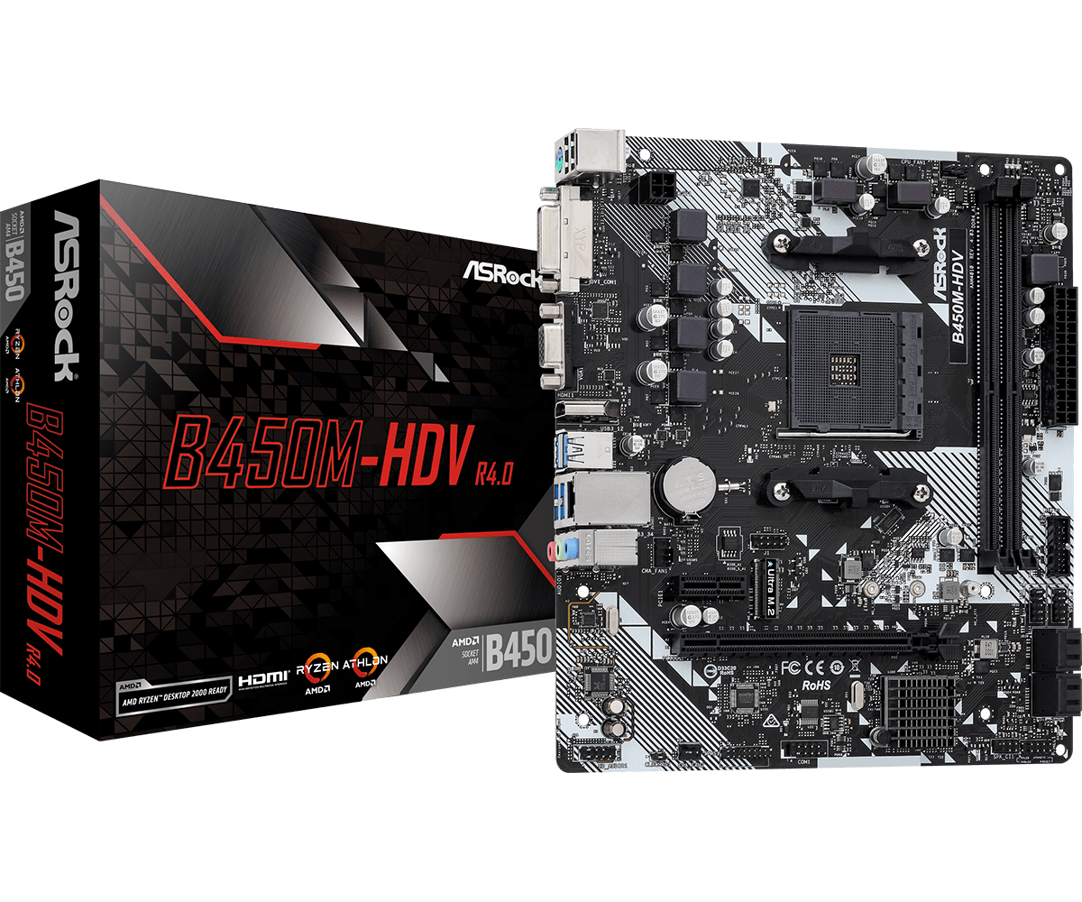 Board Asrock AMD B450M-HDV AM4 Micro ATX DDR4