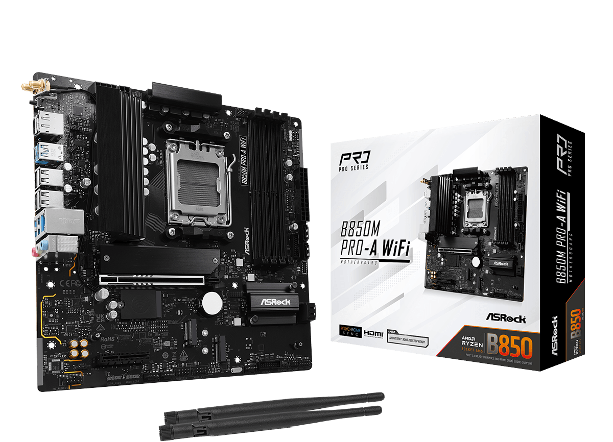 Board Asrock AMD B850M PRO-A Wifi AM5 Micro ATX DDR5