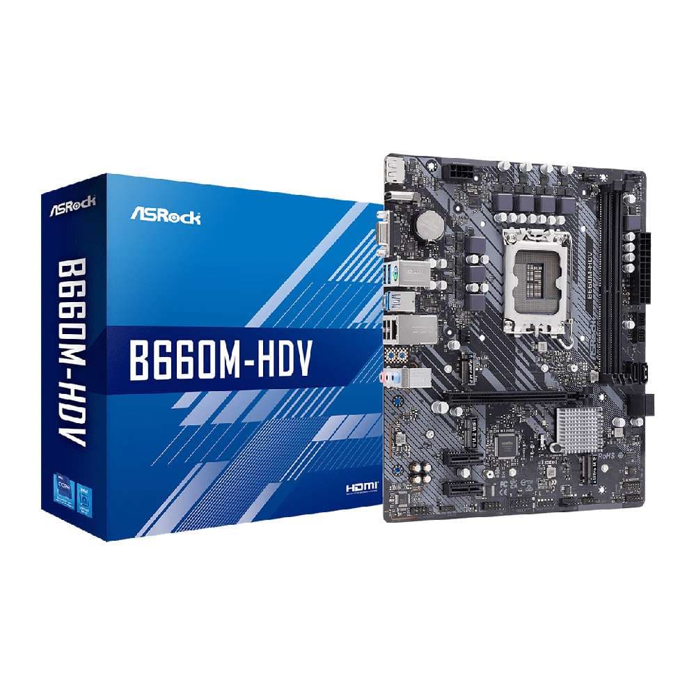 Board Asrock INTEL B660M-HDV LGA 1700 Micro ATX Soporta 12th, 13th y 14th Generacion DDR4