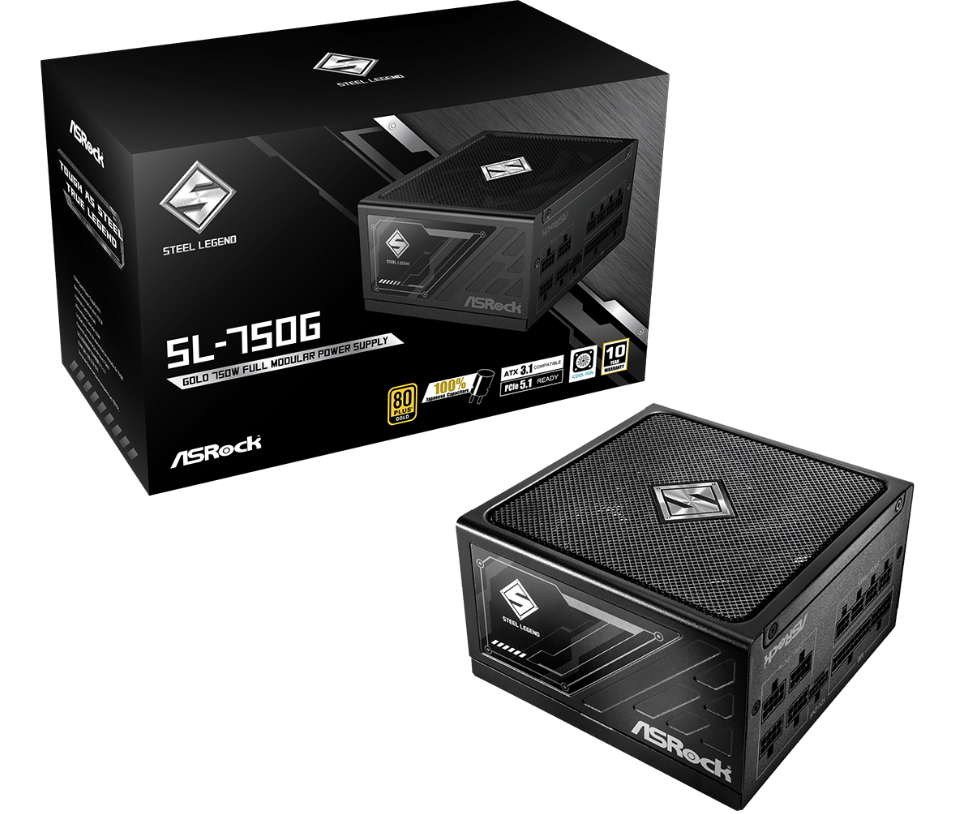 Fuente Asrock 750W Gold Steel Leg Full Modular