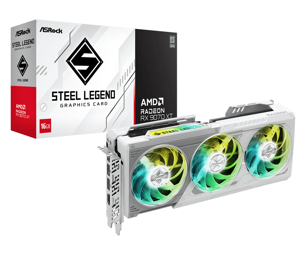 TVideo Asrock AMD RX 9070 XT Steel Legend 16GO GDDR6