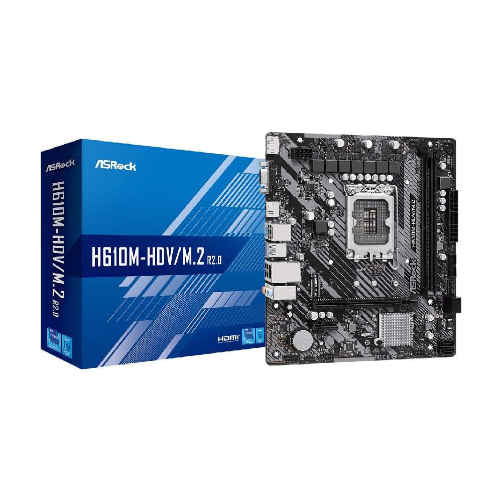 Board Asrock INTEL H610M HDV/M.2 LGA 1700 Micro ATX Soporta 12th, 13th y 14th Generacion DDR4